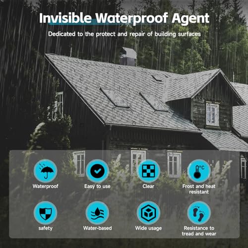 Transparent Waterproof Coating, Indoor & Outdoor Sealant, Invisible Waterproof Agent, Water-Based Clear Sealant for Roofs, Walls, Bathroom, Kitchen, Garden, Invisible Leak Repair Coating (16 floz) - style: 16 floz