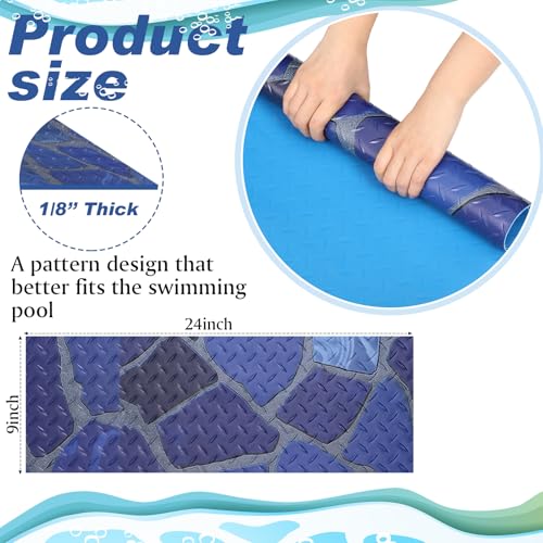 Drydiet Above Ground Ladder Mat, Swimming Protective Nonslip Step Pad with Texture, Pool Essentials Accessories for Floor Liners and Stairs, Marble Pattern(9 x 24 Inch) - size: 9 x 24 Inch