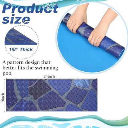 Drydiet Above Ground Ladder Mat, Swimming Protective Nonslip Step Pad with Texture, Pool Essentials Accessories for Floor Liners and Stairs, Marble Pattern(9 x 24 Inch) - size: 9 x 24 Inch