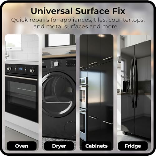 spot. High-Gloss Black Touch Up Paint – Porcelain and Appliance Repair for Chips, Stains, Scratches, and Cracks on Fridges, Microwaves, Dishwashers, Dryers, Tiles, and Metal Surfaces – 1 fl oz - color: Black Pearl