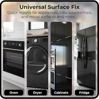 spot. High-Gloss Black Touch Up Paint – Porcelain and Appliance Repair for Chips, Stains, Scratches, and Cracks on Fridges, Microwaves, Dishwashers, Dryers, Tiles, and Metal Surfaces – 1 fl oz - color: Black Pearl