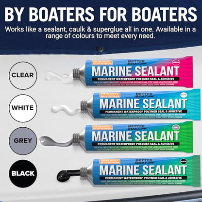 Marine Sealant and Adhesive, Waterproof Marine Grade Caulk, High-Temperature Water Sealant for Boat, Auto, and RV, Silicone-Free, Grey, 1 Tube, 3 Oz - color: Gray, size: 3 oz