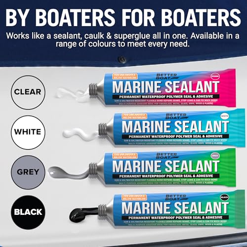 Marine Sealant and Adhesive, Waterproof Marine Grade Caulk, High-Temperature Water Sealant for Boat, Auto, and RV, Silicone-Free, Black, 1 Tube, 3 Oz - color: Black, size: 3 oz