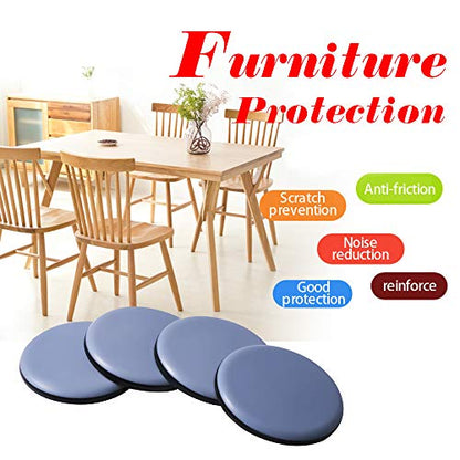 Furniture Sliders for Carpet & Hardwood Floors - Self-Stick Teflon Glides - Blue - 4 Pack - Round Shape - Polytetrafluoroethylene (PTFE) Material - size: round65mm