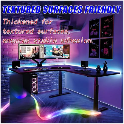 PHIXBEAR 0.2in Double Sided Tape Heavy Duty, Thickening, No Damage, Textured Surfaces Friendly, for LED Strips, Car Decoration, Rain Visor, Spoiler, Walls, and Posters
