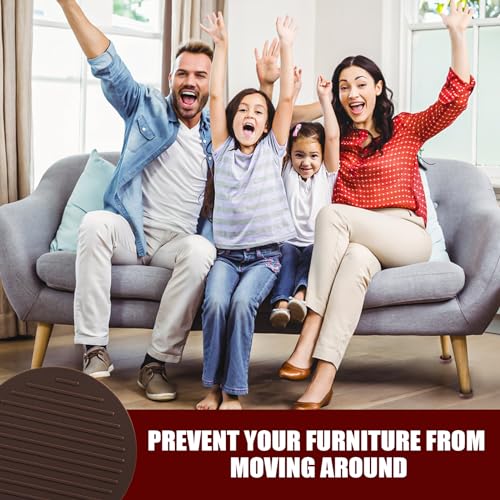 2 x 2 Rubber Caster Cups, Round Non Slip Furniture Pads, Non Skid Furniture Cups, Anti-Slip Gripper Furniture Caster Floor Grip, Anti Skid Leg Coasters Floor Protector for Bed Couch Stoppers(4 Pack) - size: Brown-2x2 inch