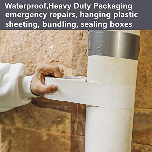 COSIMIXO 1-Pack White Wide Heavy Duty Duct Tape, 4 inches x 55 Yards, Strong, Flexible, No Residue, All-Weather and Tear by Hand - Bulk Value for Repairs, Industrial, Professional Use - color: WHITE, size: 4INCH X 55YDS