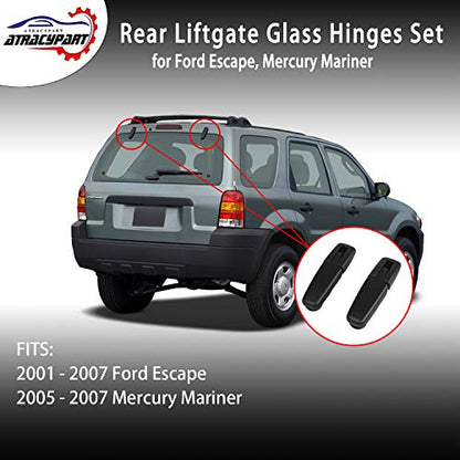 Rear Window Hinge Set Liftgate Glass Hinge Right & Left | for 2001-2007 Ford Escape 2005-2007 Mercury Mariner | #YL8Z78420A68BA, YL8Z78420A69BA, YL8Z-78420A68-BA, YL8Z-78420A69-BA - size: YL8Z78420A68BA