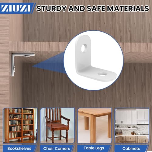 30Pcs 1" x 1" Stainless Steel Corner Brace, 90 Degree Small Right Angle L-Shape Joint Corner Brackets Fastener with Screws, Perfect for Furniture, Cabinets, Bookshelf, Chair, Drawer, Shelves