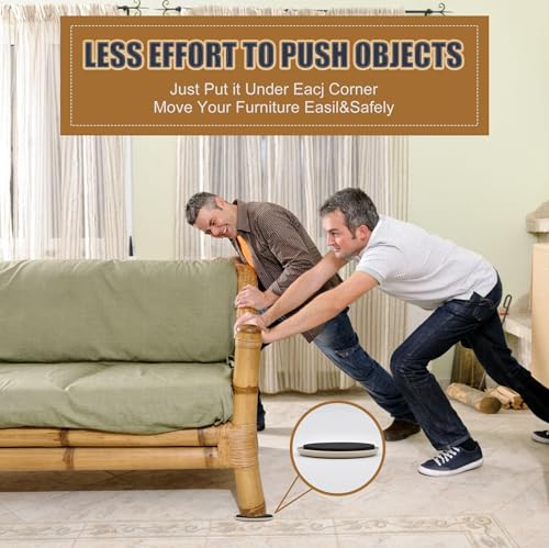 Furniture Sliders, Furniture Sliders Pads for Hardwood Floors, Chair Legs Floors Protectors, Reusable Round Glides Glider, Heavy Duty Furniture Movers Sliders (8 Pcs, 3 1/2inch，Coffee) - size: 3 1/2" Round-8 Pack Coffee