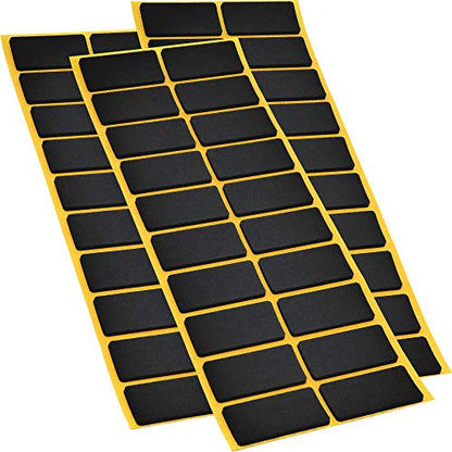 Adsamm® / 60 x self-Adhesive Anti-Slip Pads/Black / 0.79x1.57 in (20x40 mm) / Rectangular/Stick-on Non-Slip EPDM Rubber Pads/Furniture Protective Pads