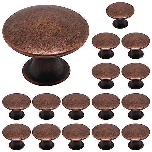 16 Pcs Oil Rubbed Bronze Cabinet Knobs, Round Dresser Knob Kitchen Drawer Knobs, Single Hole Cupboard Door Knob Dresser Drawer Pulls Handles - color: Oil Rubbed Bronze, size: 16 Pack