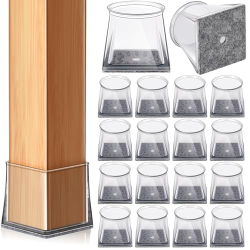 32 Pcs Square Chair Leg Floor Protectors for Hardwood Floors, Silicone Felt Furniture Leg Pads caps Covers, Floor Protectors for Chairs, Anti-Scratch & Noise-Reducing (XL Fits: 1-1/2" to 1-7/8") - size: Square XL