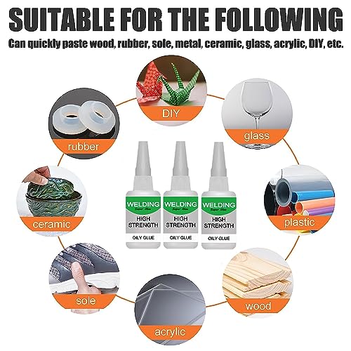 Jue-Fish Multifunctional Glue, Welding High-Strength Oily Glue, Universal Super Glue, Instant Bonding, Strong Adhesion, Repairs Last Long Time for Metal, Wood, Ceramics,Leather, Glass (clear4pc) - color: clear4pc