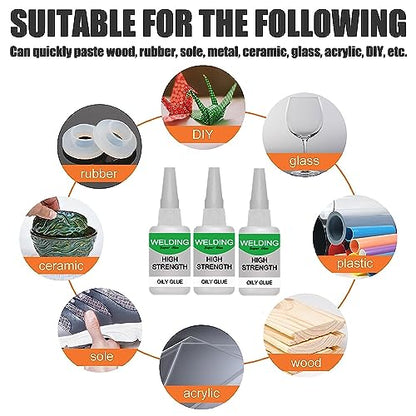 Jue-Fish Multifunctional Glue, Welding High-Strength Oily Glue, Universal Super Glue, Instant Bonding, Strong Adhesion, Repairs Last Long Time for Metal, Wood, Ceramics,Leather, Glass (clear4pc) - color: clear4pc