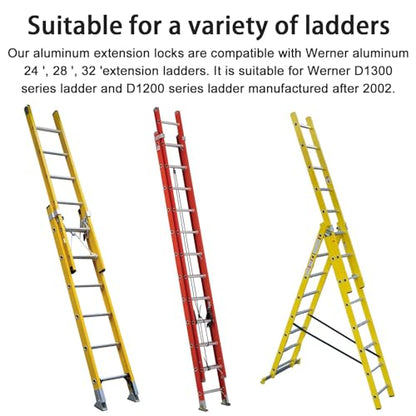 28-11 Aluminum Extension Ladder Locks for Extension Ladder Locks Compatible with Werner Aluminum 24 ft, 28 ft, 32 ft Rung Ladder Lock Kit, Extension Ladder Accessories - style: 28-11 Lock Kit
