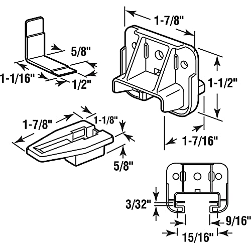 Slide-Co 223887 Drawer Track Guide and Glides – Replacement Furniture Parts for Dressers, Hutches and Night Stand Drawer Systems (2 Pack)