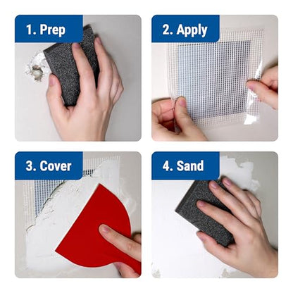 MaxPatch® 4 in. x 4 in. Self-Adhesive Surface Repair Patch, All-Purpose Galvanized Metal for Interior and Exterior Repairs, Ideal for Drywall, Plaster, Wood, Brick, Stucco, and More (3-Pack)