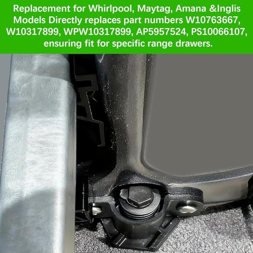 Drawer Glide for Whirlpool Range Stove/Oven,Drawer Slides for Repair Range Drawer Door,Drawer Guide Kit for Fixed The Bottom Drawer,Replacement Part WFES5030RZ,W10763667,AP5957524,PS10066107