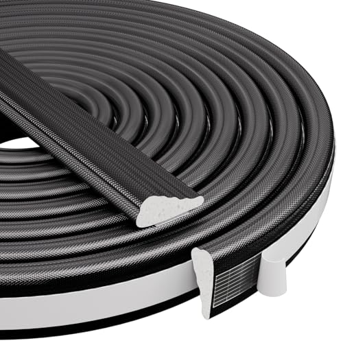 2Pcs×196" Wedge-Shape Foam Window Weather Stripping Door Seal Strip,Soundproofing Frame Insulation Tape for Exterior Front Door,Noise Cancelling Window Inserts,Door Gap Filler Light Blocker,Black - color: Black, size: 2pcs×196"