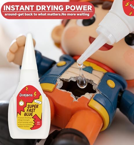 Super Glue for Plastic Fast-Drying Plastic Model Glue Strong Adhesive 3D Print, Car, PVC, Acrylic, Craft, Wood, DIY Craft 0.35 oz*2 Pack - size: 0.35 oz*2
