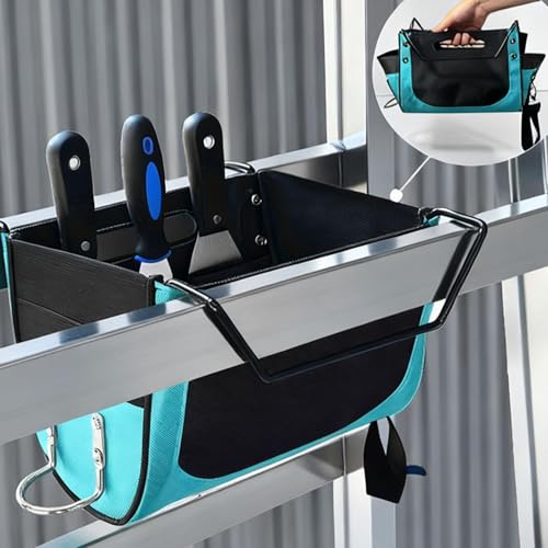 Ladder Tool Holder, Folding Oxford Cloth Ladder Bag, Portable Heavy Duty Bag Organizer Accessories, 44.09lb Capacity Compact Repair Work Tool Organizers, 26x18x20cm