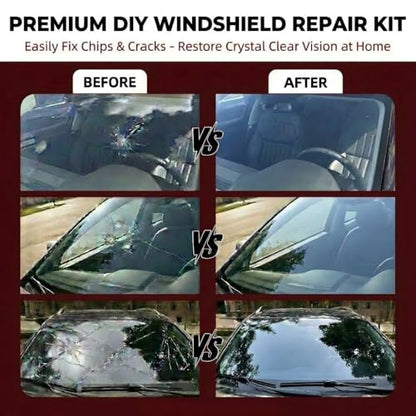 Fvquhvo Windshield Repair Kit, Nano Glass Repair Liquid for Car Window Cracks, Windshield Chip Repair Kit, Bullseye and Star-Shaped Cracks, DIY Auto Glass Restoration Tool with UV Curing Resin