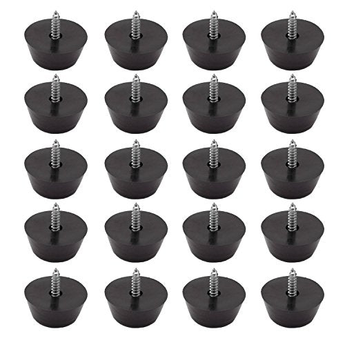 20 PCS Black Round Furniture Pads,Non Slip Non Skid Furniture Feet for Table,Desk,Chair,Sofa Leg,Noise Canceling Heavy Duty Furniture Sliders,Furniture Cups to Protect Hardwood Floors (28x12mm) - size: 28x12mm
