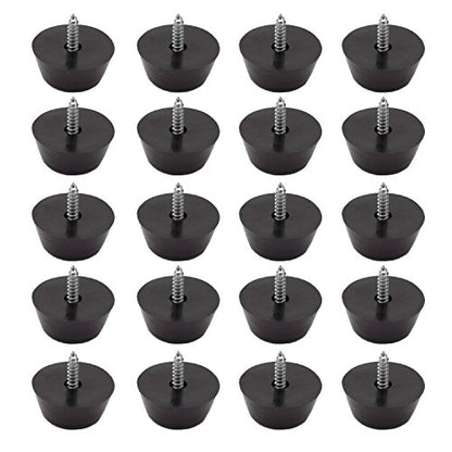20 PCS Black Round Furniture Pads,Non Slip Non Skid Furniture Feet for Table,Desk,Chair,Sofa Leg,Noise Canceling Heavy Duty Furniture Sliders,Furniture Cups to Protect Hardwood Floors (28x12mm) - size: 28x12mm