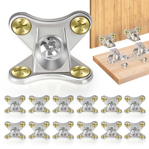 12 Pack L Bracket Detachable Corner Brace Removable Butterfly Corner Brace Heavy Duty Right Angle Corner Brace for Wood Furniture Cabinet Shelves Table Chair Bed