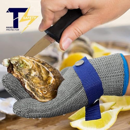 2.0 ANSI A9 Cut Resistant Gloves Stainless Steel Mesh Metal Wire Glove Durable Rustproof Reliable Cutting Glove for Meat Processing, Food Cutting (Large - size: Large (Pack of 1)