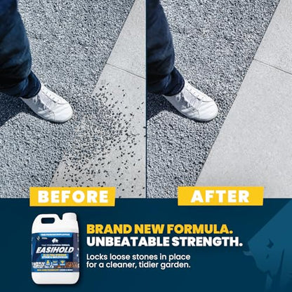 Easihold Rock Glue – Gravel Binder for Pea Gravel & Stones. Long-Lasting Mulch Glue for Landscaping – Non-Toxic, Ready-to-Use Gravel Lockdown for Paths, Patios & Garden Borders (64oz) - size: 64oz