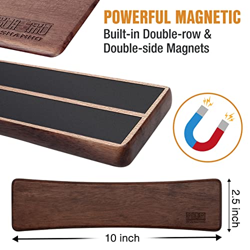 HOSHANHO Knife Magnetic Strip, Acacia Wood Powerful Magnetic Knife Strips, Magnetic Knife Holder for Wall 10 Inch Use as Magnetic Tool Organizer, Home Organizer - size: 10"