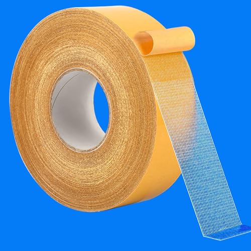 Qoqooice Double Sided Fabric Tape Heavy Duty Mounting Tape 0.79" x 66FT Resistente Clear Super Stick Tape with Fiberglass Mesh High Tack Strong Adhesive for Clothes Carpet Arts - size: 0.79 Inch X 66ft