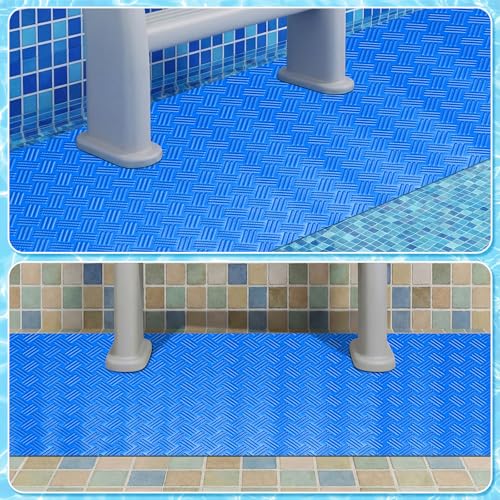 Breling 9" x 36" Swimming Pool Ladder Mat, Protective Pool Ladder Pad Step Mat with Non Slip Texture for Above Ground Swimming Steps Liners and Stairs(Striped) - size: 9" X 36", style: Striped