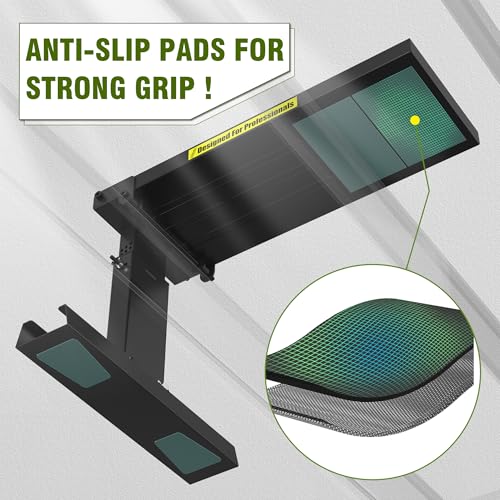 Foldable | Heavy-Duty Ladder Extender Pro, High Strength Steel Material Design Ladder Extension Pro for Stairs w/Non-Slip Mat, 12-18" Adjustable Height, Applicable Feet Spacing 24" - size: plus