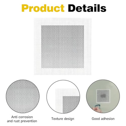 12 X 12 Inch Drywall Repair Kit - Heavy Duty Self-Adhesive Mesh Drywall Repair Patch for Large Holes in Wall and Ceiling, Wall Patch Repair Kit with Scraper and Sandpaper - Dry Wall Patch Kits