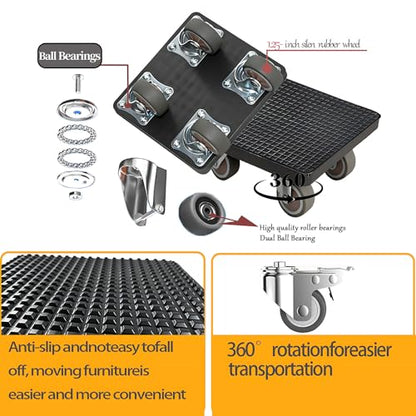 New Upgrade Furniture Sliders Furniture Movers with 4 Wheels, Furniture Lift Mover Tool Set with 360° Rotatable, Furniture Dolly for Moving Heavy Duty Sofa, Bed, Maximum Load 1100LBS