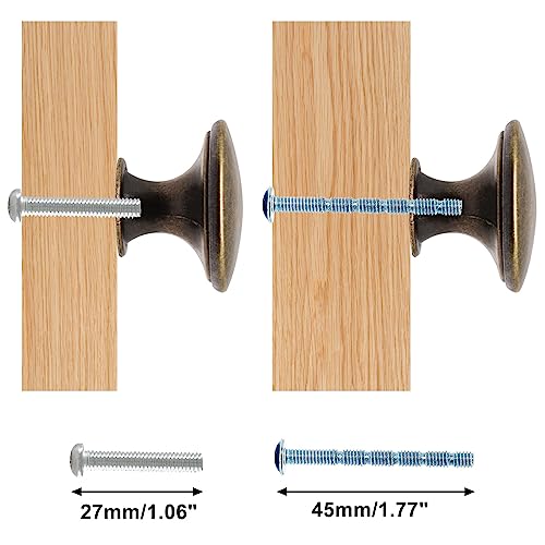 16 Pack Antique Brass Cabinet Knobs, Round Dresser Knobs Kitchen Drawer Knob, Single Hole Cupboard Door Knob Dresser Drawer Pulls Handles - color: Antique Brass, size: 16 Pack