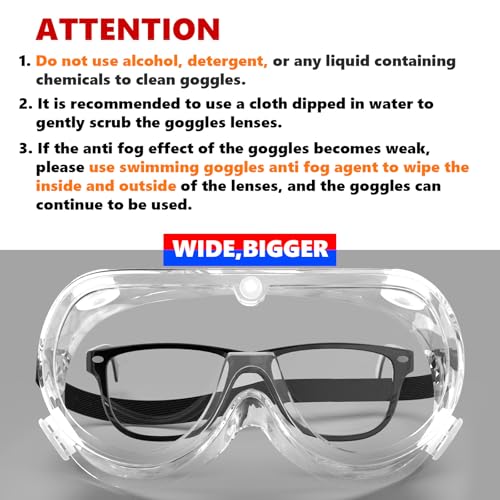 Super More Anti-Fog Protective Safety Goggles Clear Lens Wide-Vision - color: Transparent-4