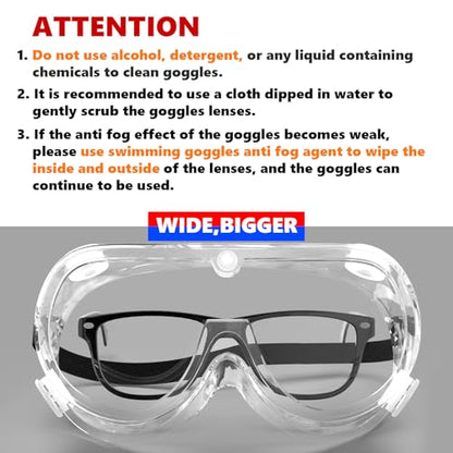 Super More Anti-Fog Protective Safety Goggles Clear Lens Wide-Vision - color: Transparent-2