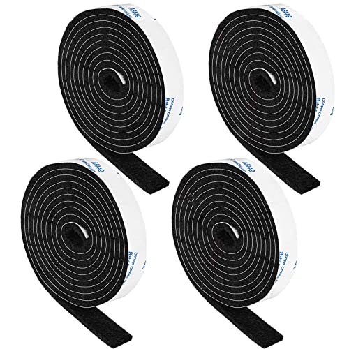Black Felt Tape Pack, 4 Rolls 1/2x60 Inches, Furniture Felt Strips with Adhesive Backing - size: 4 Rolls 1/2x60 inch