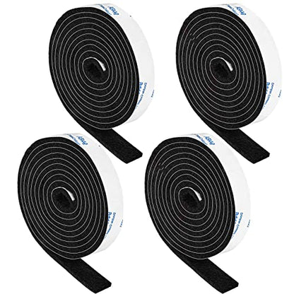 Black Felt Tape Pack, 4 Rolls 1/2x60 Inches, Furniture Felt Strips with Adhesive Backing - size: 4 Rolls 1/2x60 inch