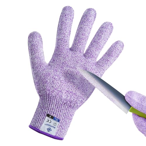 Cutting Gloves, Food Grade Level 5 Protection, Safety Kitchen Cut Gloves for Oyster Shucking, Fish Fillet Processing, Mandolin Slicing, Meat Cutting and Wood Carving. (Violet-Medium 1 Pairs) - color: Violet, size: Medium (Pack of 2)