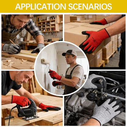 gardening gloves,garden gloves for women,Breathable latex dipped,Suitable for weeding and warehouse handling - color: 4 Pairs Gray Gloves