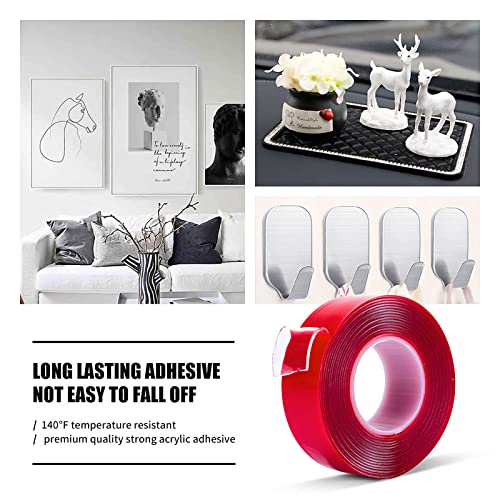 Double Sided Mounting Tape - 1 Inch Wide 10 Feet Long Adhesive Removable Clear Heavy Duty Double Sided Tape for Wall Mount,Photo/Art/Glass Mounting - size: 1"