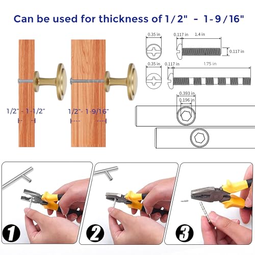 Ravinte 3 Pack 1-1/4 inch Kitchen Cabinet Knobs Champagne Bronze Dresser Zinc Pulls Door Drawer Handles for Dresser Drawers - color: Champagne Bronze