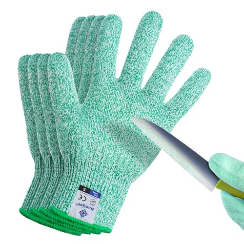 Cutting Gloves, Food Grade Level 5 Protection, Safety Kitchen Cut Gloves for Oyster Shucking, Fish Fillet Processing, Mandolin Slicing, Meat Cutting and Wood Carving. (Green-Small 2 Pairs) - color: Green, size: Small (Pack of 4)