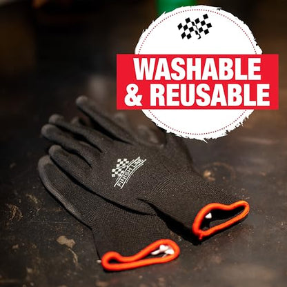 Finish Line Mechanic Grip Gloves for Bicycles, Latex-Free Gloves with Tactile-Enhancing Coating, Textured Palm for Superior Grip, Breathable Upper Fabric Keeps Hands Cool and Dry – Large, 3 Pack