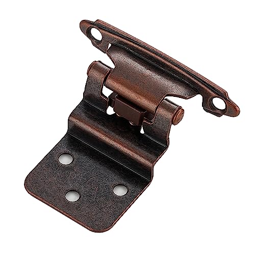 Ravinte 10 Packs 5 Pair 3/8" Inset Antique Copper Cabinet Self Closing Hinges for Kitchen/Bathroom/Furniture Cabinets & Doors,Decorative Cupboard Hardware with Door Bumper - color: ‎‎Antique Copper